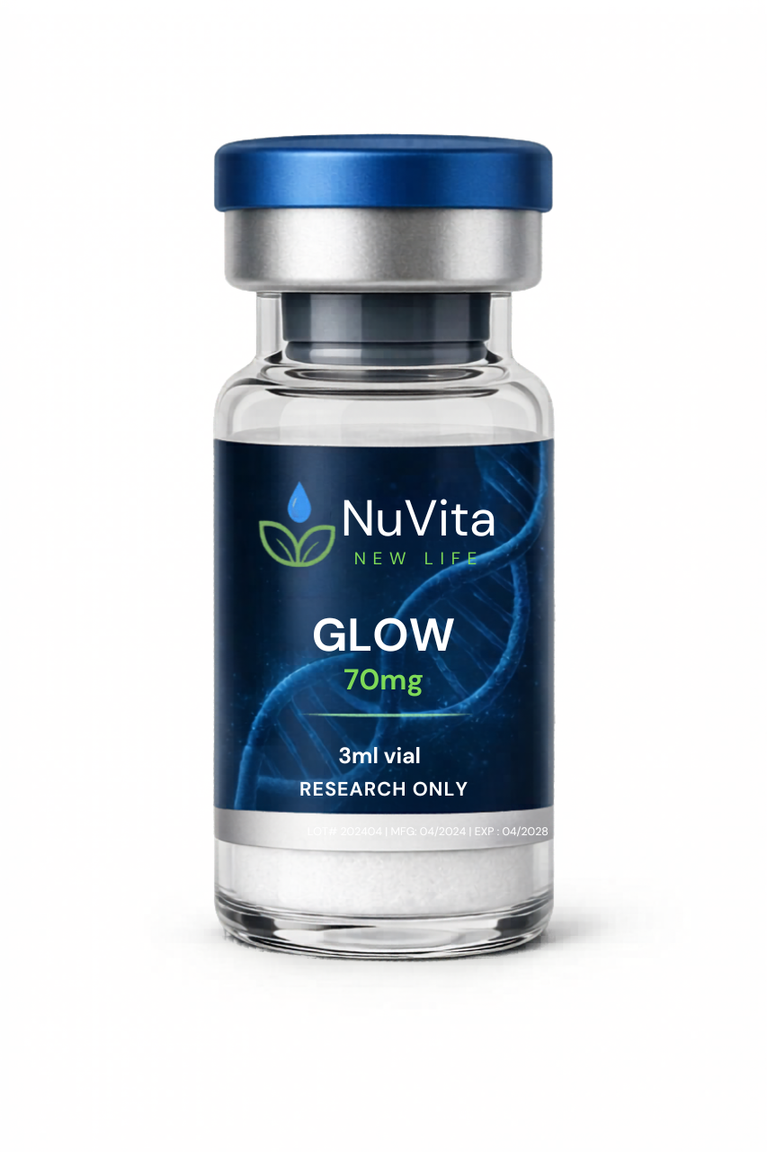 GLOW 70mg BPC-157 (10mg), TB-500 (10mg), and GHK-Cu (50mg)